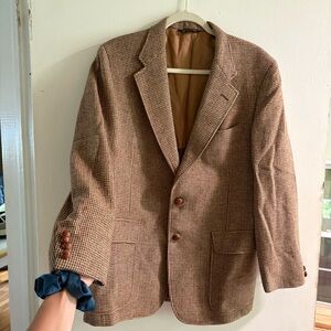 Classic Brown Checkered Men's Blazer